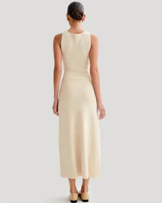 Elegant Knitted Sleeveless Long Dress