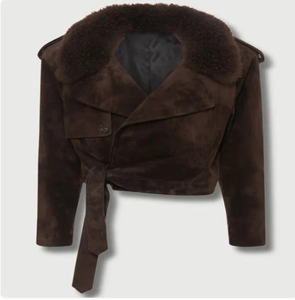 Fur Suede Cropped Jacket