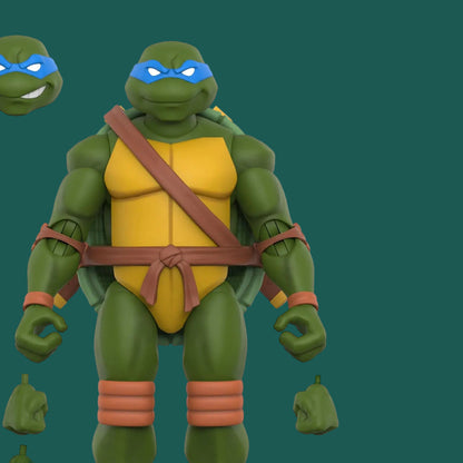 Super7 ULTIMATES! Teenage Mutant Ninja Turtles Leonardo - 7" TMNT Action Figure with Accessories Classic Cartoon Collectibles and Retro Toys