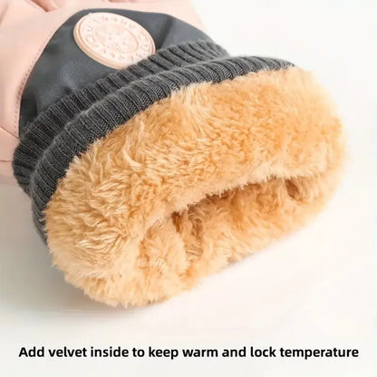 Men's Thick Velvet Ski Gloves Windproof & Warm