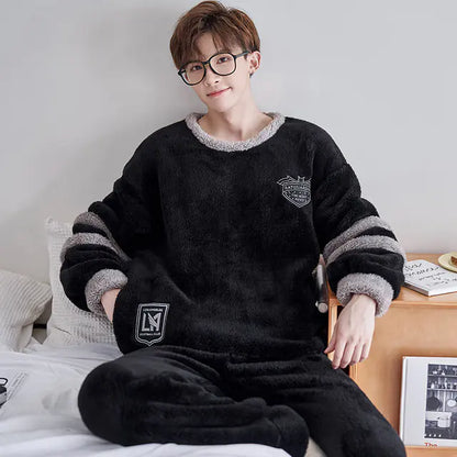 Men's Thickened Plush Winter Home Suit for Autumn/Winter