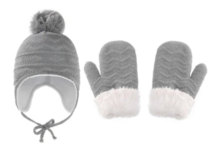 Warm Wool Children's Ear Guard and Gloves Set