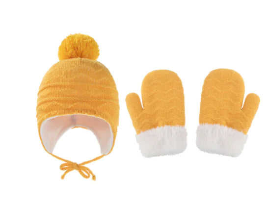 Warm Wool Children's Ear Guard and Gloves Set