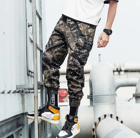 Camouflage Reflective Patchwork Casual Pants for Men