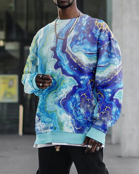 Men's Casual Round Neck Digital Print T-Shirt